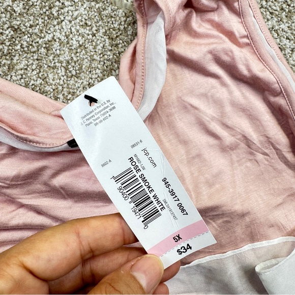 Worthington Light Pink White Layered Tank Top Womens Size 5X - Picture 11 of 13